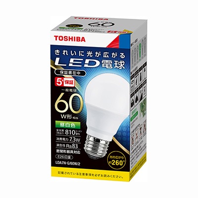LDA7N-G/60W/2 || LED電球 東芝 一般電球型 【全方向タイプ/260
