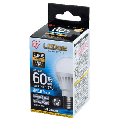 LDA7N-G-E17-6T5 || 小型電球型LEDランプ【6個単位販売】 アイリス