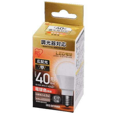 LDA5L-G-E17/D-4V3 || 小型電球型LEDランプ【6個単位販売】 アイリス