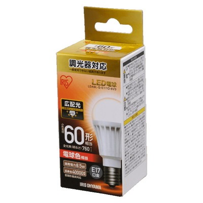 LDA9L-G-E17/D-6V3 || 小型電球型LEDランプ【6個単位販売】 アイリス