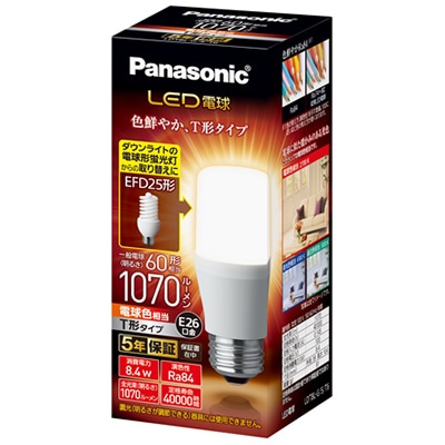 LDT8L-G/S/T6 || LED電球 Panasonic T形LED電球 白熱電球60形相当
