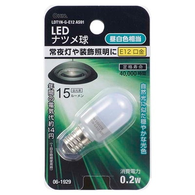 （まとめ）朝日電器 電球形LEDランプ ナツメ型LDT1N-G-E12-G100 【×8セット】 送料無料 LDT1N-G-E12 AS91 || 【LEDナツメ球】 OHM (オーム電機) 昼白色
