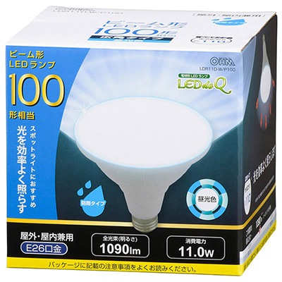 LDR11D-W/P100 || LED電球 OHM (オーム電機) ビームランプ形【広角形