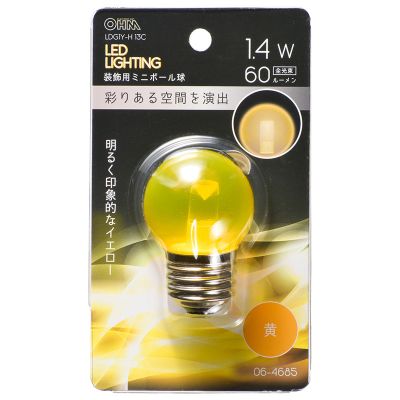LDG1Y-H 13C || LED装飾電球 OHM カラーミニボールG40 屋内用 AC100V