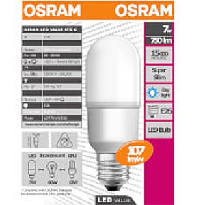 LDT7D-VS/E26 || LEDランプ【5個単位販売】 OSRAM LED VALUE STICK