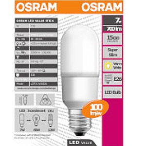 LDT7L-VS/E26 || LEDランプ【5個単位販売】 OSRAM LED VALUE STICK  