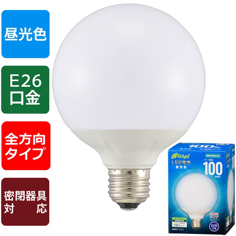 LDG11D-G AG24 || LEDボール電球 OHM(オーム電機) 100形相当 G95 屋内