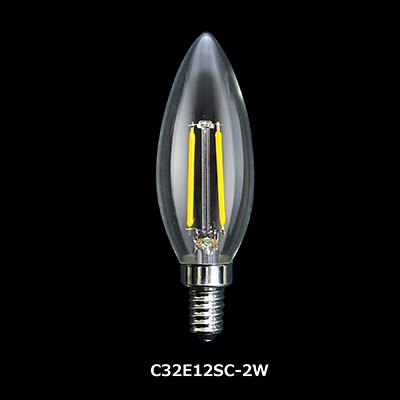 TZC32E12SC LED電球　シャンデリア　25w 100v 調光照明まとめ TZC32E12SC-2-100/21 || シャンデリア型LEDフィラメント電球【25個