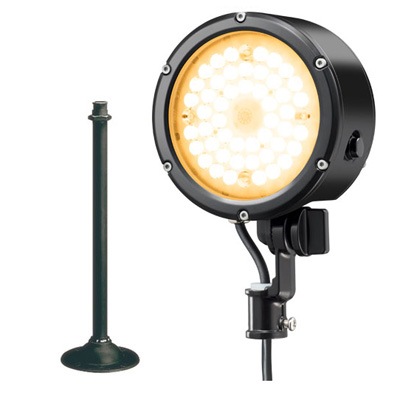 E30015M/LSAN9/BK + F8/BK || LED小形投光器+台座セット[黒色] 岩崎