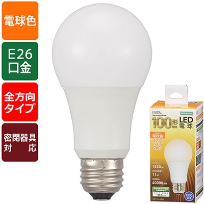 LDA11L-G AG52 || 一般電球形LED電球 OHM 屋内用 全方向配光260°密閉形