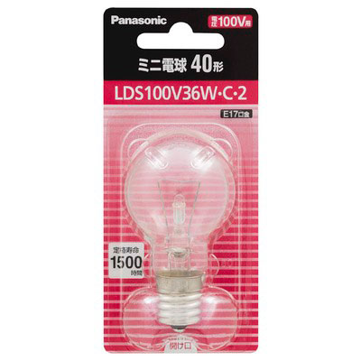 LDS100V36W・C・2 || 白熱電球 Panasonic ミニ電球 40形 クリア E17