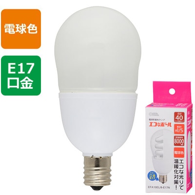 EFA10EL/8-E17N || 電球型蛍光ランプ OHM 一般電球型 電球色 40W相当