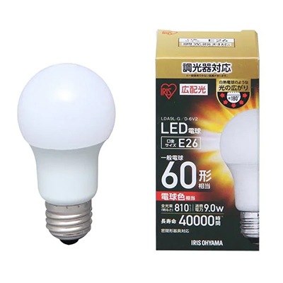 LDA9L-G/D-6V2 || 一般電球型LEDランプ【6個単位販売】 アイリス