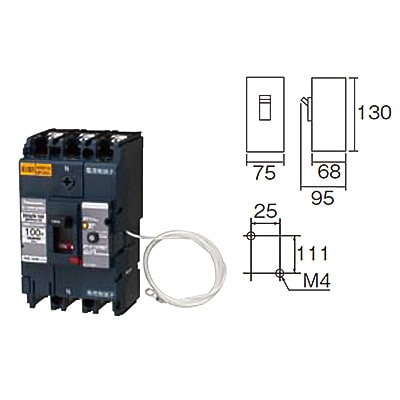 電気式 CVS250F 4P 25-600A サーキットブレーカー(CVS250F TM200D 4P3D