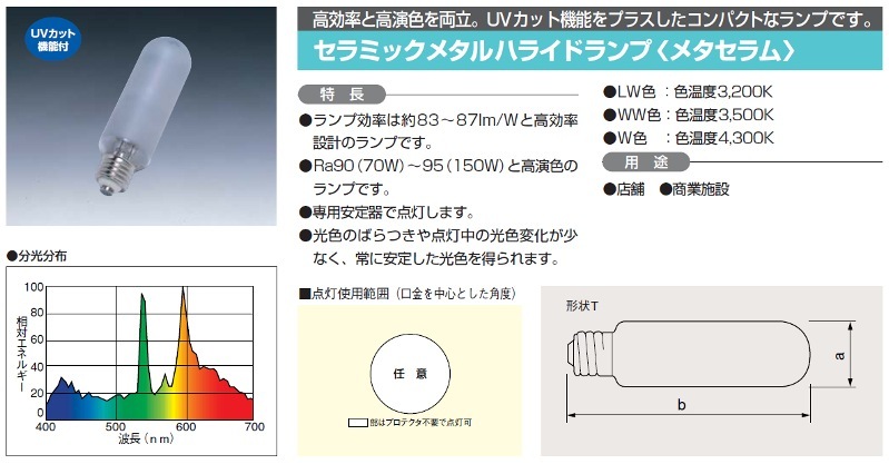 HITACHI メタセラム 150W 3200K 12本