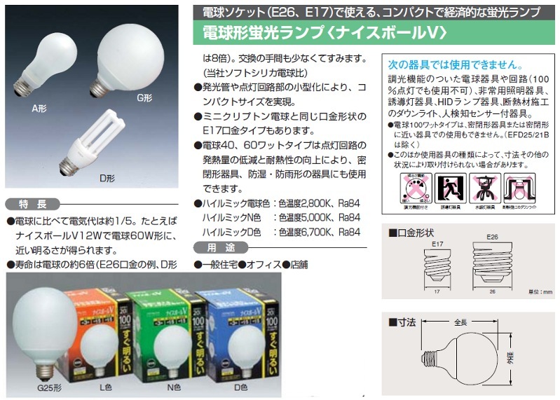 EFG25EN/20B | 日立(HITACHI) G25形 電球100Wタイプ 外径(95mm) 3波長