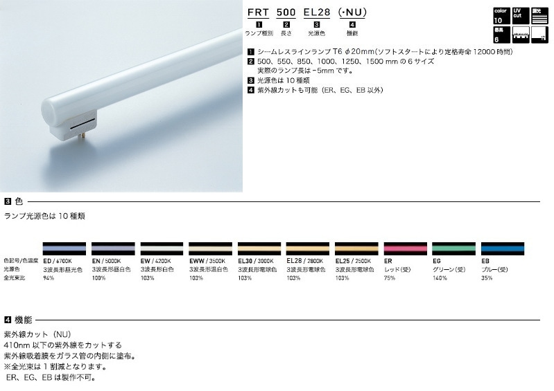 シームレスラインランプ　FRT1250 EL28  照明用蛍光灯 2本セット DNライティング FRT1250EL28 シームレスラインランプ 長さ1245mm