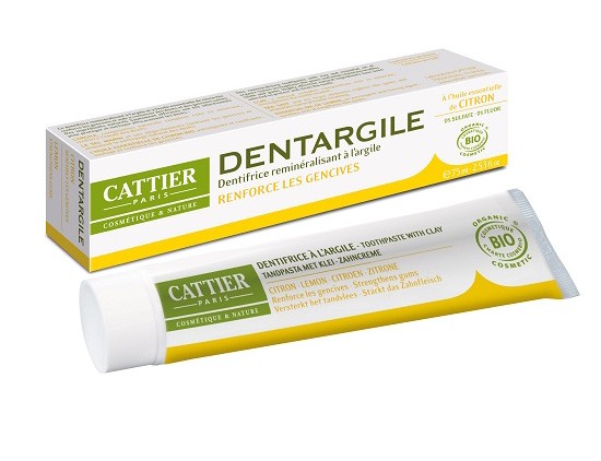 【カティエ】　ホワイト・クレイ＆レモン　歯磨き粉 (歯肉炎用） DENTARGILE　75m