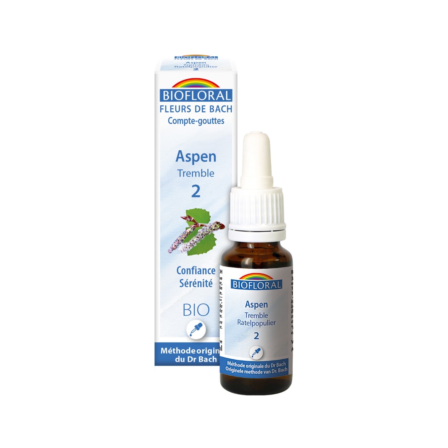 【BIOFLORAL】No.2 アスペン（安らぎ） バッチフラワーレメディ　＜有機BIO＞ Aspen - Confiance Serenite  20ml