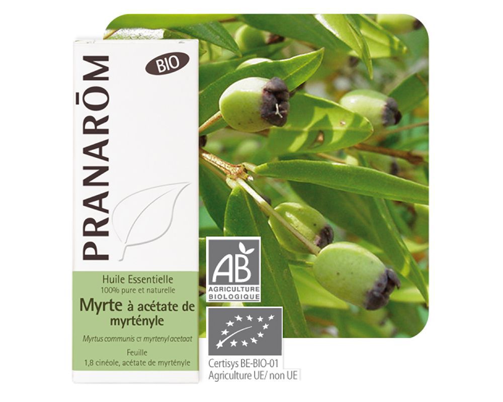 【プラナロム】　マートル・アセテート　（レッド・マートル）　精油　（エッセンシャルオイル）　【有機】　BIO Myrtus communis - ct acetate de myrtenyle 10ml PRANAROM
