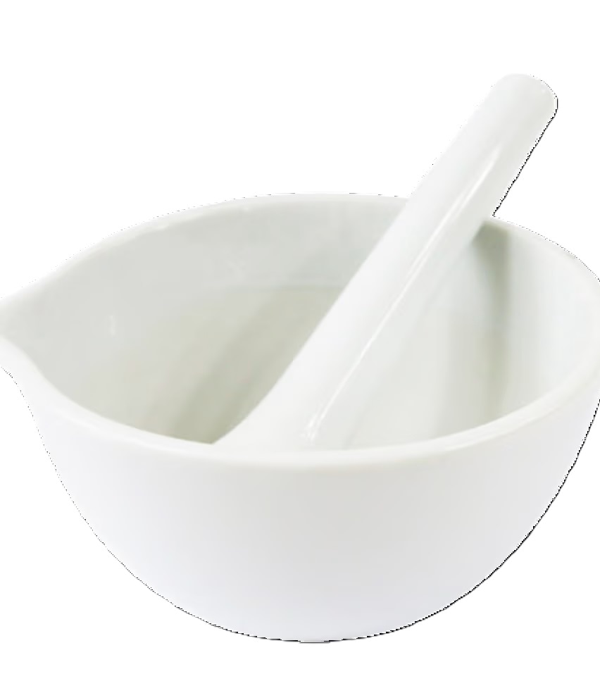 【アロマゾーン】　大型 陶器製セラミック乳鉢＆棒セット　（容量225ml）　《手作り化粧品や料理に！》　