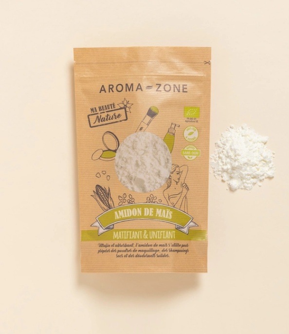 【アロマゾーン】　手作り化粧品用　有機コーンスターチ　（食品＆化粧品グレード）　BIO オーガニック　250g  Amidon Mais
