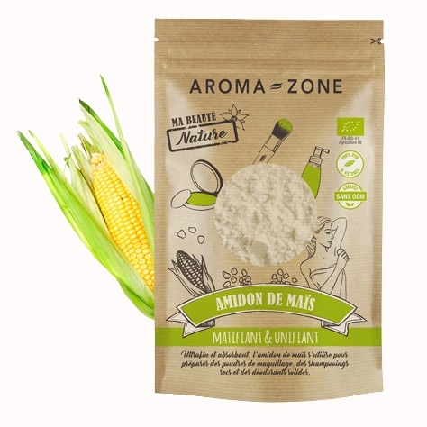 【アロマゾーン】　手作り化粧品用　有機コーンスターチ　（食品＆化粧品グレード）　BIO オーガニック　250g  Amidon Mais