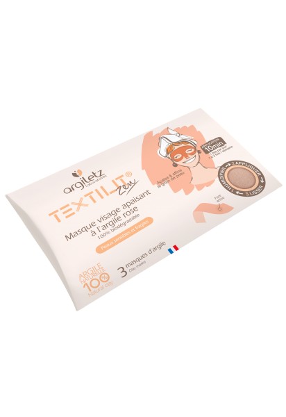 【アルジレッツ】  ピンククレイ（粘土）　しっとり肌水分バランス調整マスクシート　乾燥肌～混合肌　（3枚入り）