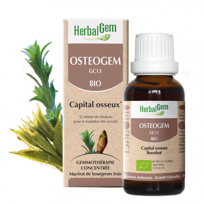 【HerbalGem ハーバルジェム】 オステオジェム Osteogem (骨粗しょう症、カルシウムの吸収アップに ) BIOオーガニック ジェモセラピー 15ml