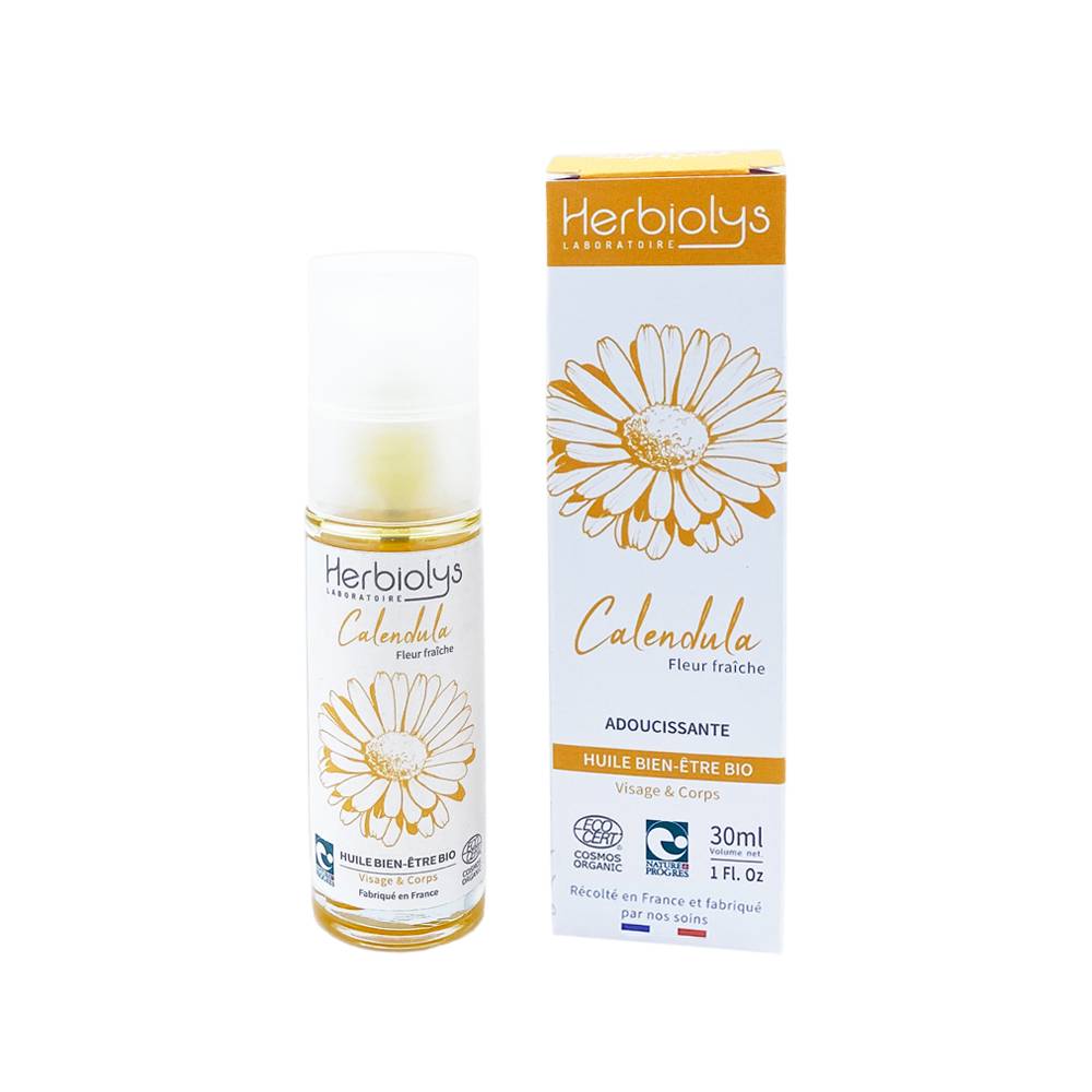 【エルビオリス】　カレンデュラオイル　《肌の保湿、再生に》 （フェイス＆ボディー用）　オーガニック　　30ml Herbiolys