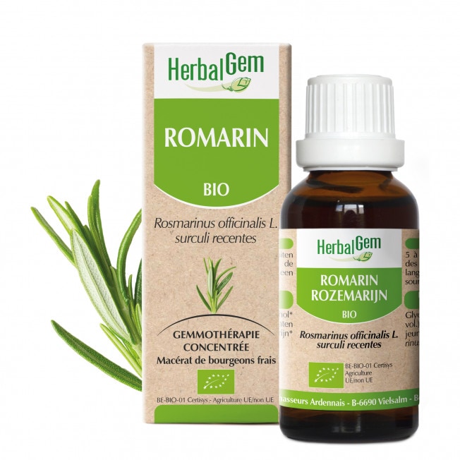 【ハーバルジェム】 ローズマリー　ジェモレメディ　Romarin (Rosmarinus officinalis surc. rec.) 　BIO　（オーガニック）　☆《肝臓＆腸の浄化、消化機能の調整に☆　15ml - HERBALGEM