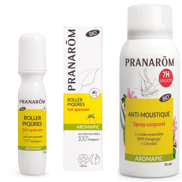 ★お得なセット★ 【プラナロム】アロマピック オーガニック認定 蚊よけ ボディ用 スプレー & 虫刺されケア用ローラージェル セット 【Duo Moustique Spray corporel Roller piqures】