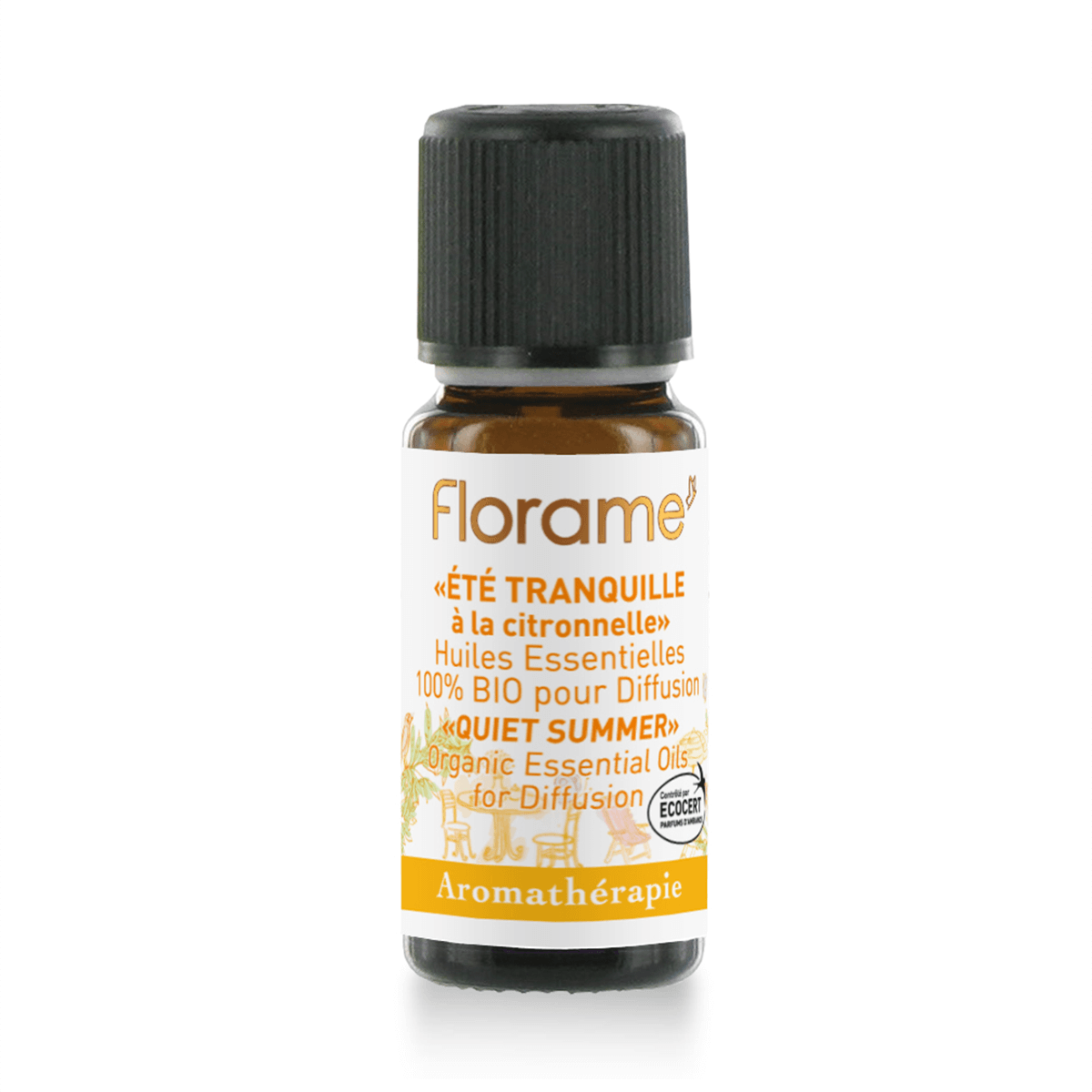 【フローラム】 オーガニック ディフューザーオイル Diffuseur Complexe Ete Tranquille <蚊・虫除けのために> 10ml ☆5%割引お得な3本セット☆