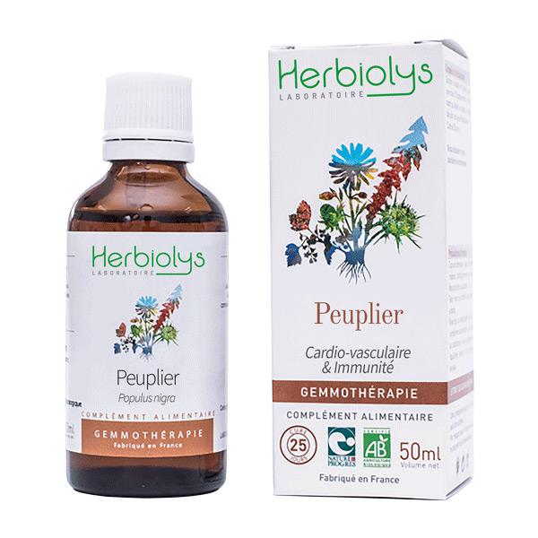 ブラックポプラ　ジェモレメディ 【エルビオリス】 《心血管サポート＆免疫強化に》　（植物単体）　BIO (Populus nigra) 50ml　【Peuplier Noir Macerat de bourgeon Bio - Herbiolys】