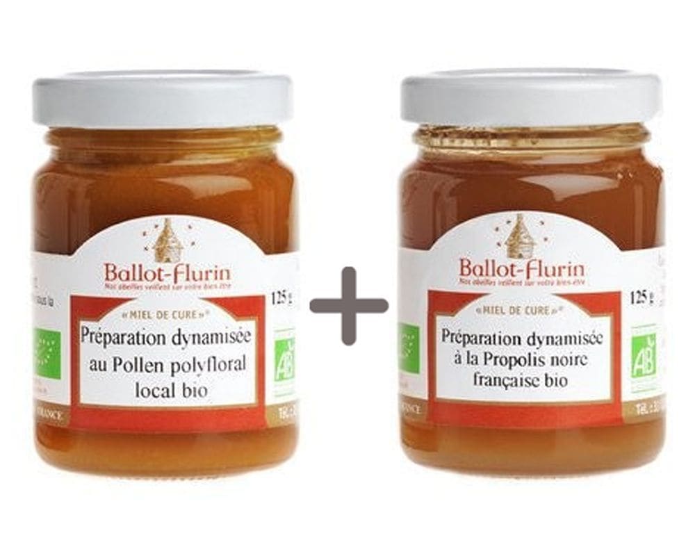 【バロフリュラン】　黒プロポリス入り森のはちみつ　《活力アップ、免疫強化に》　フランス産　オーガニック　★お得な125ｇx2個セット★　【Miel de Cure Preparation Dynamisee a la Propolis Noire Francais - Ballot Flurin 】