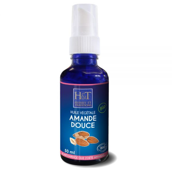 【HERBES & TRADITIONS /　エルブ・エ・トラディッション】　オーガニック　スイートアーモンドオイル　BIO 50ml　【AMANDE DOUCE BIO -HUILE VEGETALE DE PRUNUS AMYGDALUS DULCIS 50 ML - HERBES ET TRADITIONS】