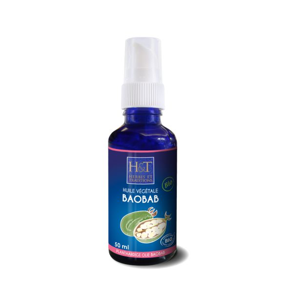 【HERBES & TRADITIONS /　エルブ・エ・トラディッション】　オーガニック　バオバブオイル　BIO 50ml　【BAOBAB BIO - HUILE VEGETALE DE ADANSONIA DIGITATA 50 ML - HERBES ET TRADITIONS】