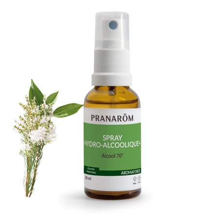 【プラナロム】　アロマフォースハンドスプレー　（感染予防対策に！　精油入り　抗菌＆消毒スプレー）　保湿成分配合　（有機ティートゥリー、ラヴィンサラ、ユーカリ、サロ、ミント）　BIO　30ｍ PRANAROMｌ