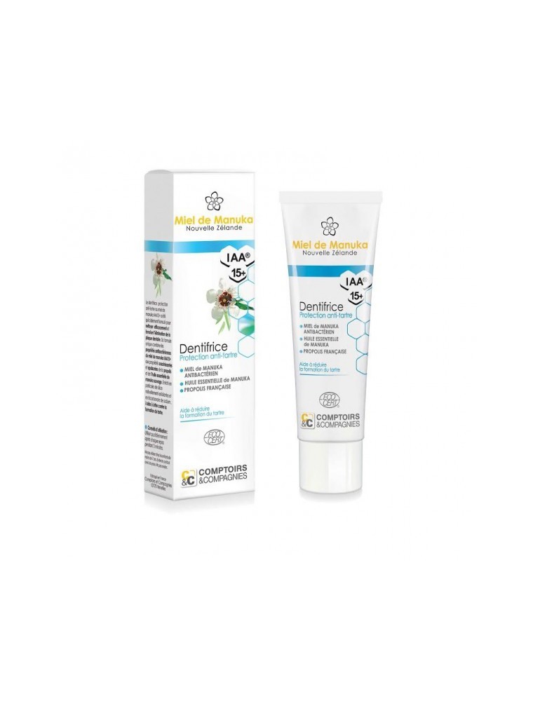 【コントワール&コンパニ】 オーガニック 歯石予防歯磨き粉 マヌカハニー IAA 15+ 75ml 【Dentifrice au miel de Manuka Bio - Protection anti-tartre 75 ml - Comptoirs et Compagnies】