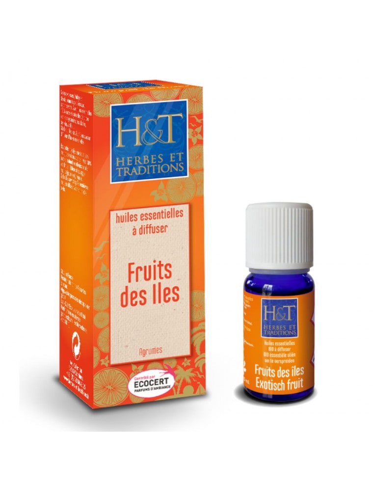 【HERBES & TRADITIONS エルブ・エ・トラディッション】　オーガニック　島のフルーツの香り　BIO ディフューザー　10ml　【Fruits des iles Bio - Synergie a diffuser 10 ml - Herbes et Traditions】