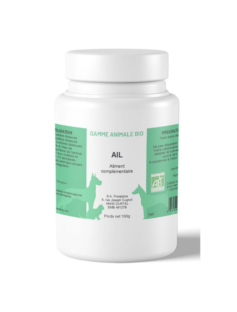 【FLORALPINA / フロラルピナ】　ペット（犬・猫）用サプリメント　有機ニンニク　＜消化器系サポートに＞ 100g　【Ail Bio - Digestion des Chiens et Chats 100g - Floralpina】