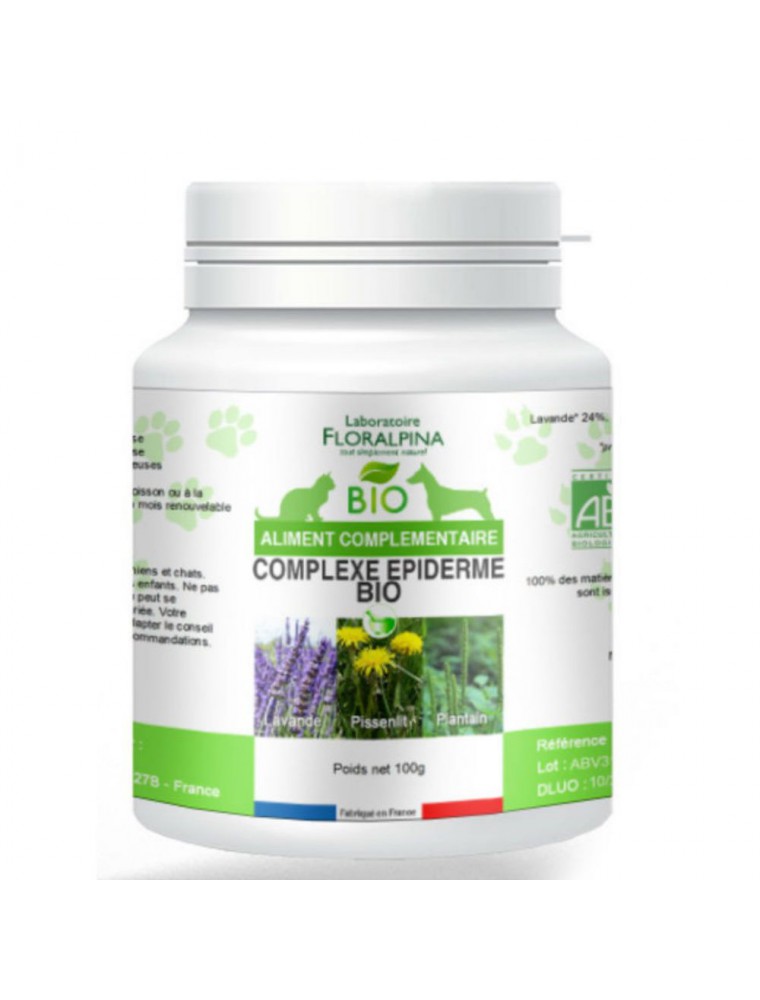 【FLORALPINA / フロラルピナ】　ペット（犬・猫）用サプリメント　　皮膚炎・コンプレックス　 100g BIO　【Complexe Epiderme Bio - Peau des Chiens et Chats 100 g - Floralpina】