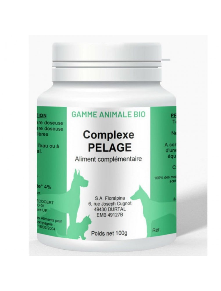 【FLORALPINA / フロラルピナ】　ペット（犬・猫）用サプリメント　　被毛・コンプレックス　＜美しい毛並みのために＞ 100g　BIO 【Complexe Pelage Bio - Beaute du Poil Chiens et Chats 100 g - Floralpina 】