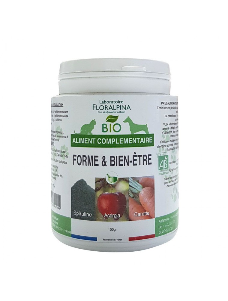 【FLORALPINA / フロラルピナ】　ペット（犬・猫）用サプリメント　　フォルム&ビアンネートル　＜免疫力アップに＞ 200g　ＢＩＯ　【Forme et Bien-etre Bio - Vitalite des Chiens et Chats 100 g - Floralpina】