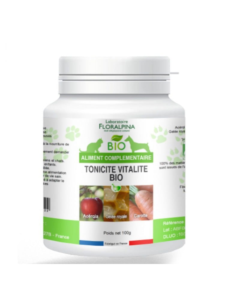 【FLORALPINA / フロラルピナ】　ペット（犬・猫）用サプリメント　トニシテ・ヴィタリテ　＜活力・免疫力アップに＞ 100g　BIO 【Tonicite Vitalite Bio - Chiens et Chats 100g - Floralpina】