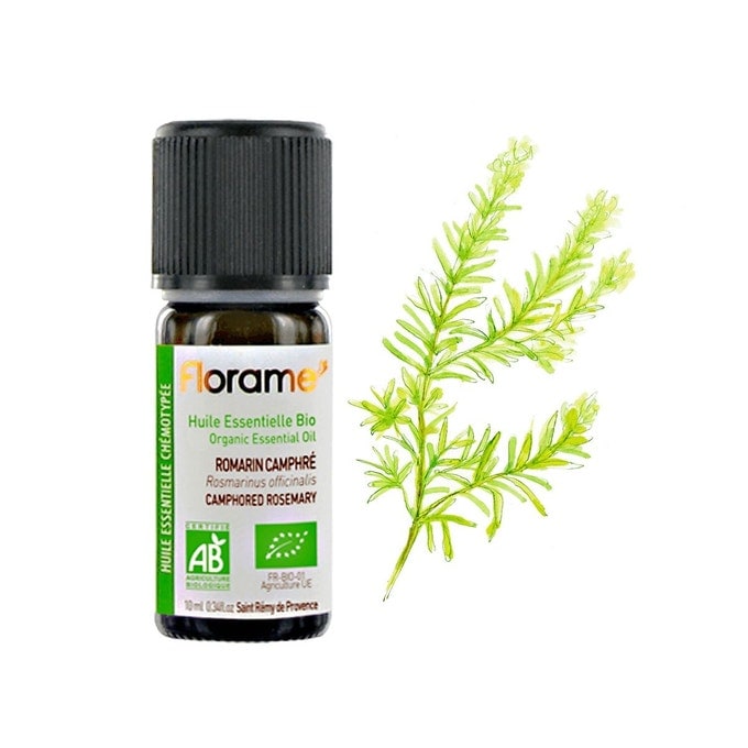 【フローラム】  ローズマリー　カンファ―　Rosmarinus officinalis L. camphoriferum　＜BIO有機＞ 10ml 【Huile essentielle Romarin a camphre Bio - FLORAME】