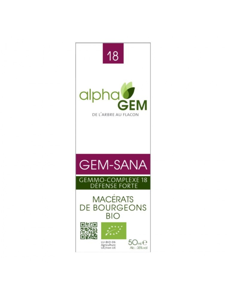 【アルファジェム】  BIO　ジェムサナ　 《免疫システムサポート》　植物複合体　ブレンドジェモレメディ　50ml　 【Gem-Sana Complexe n°18 Bio - Defense forte 50 ml - Alphagem】