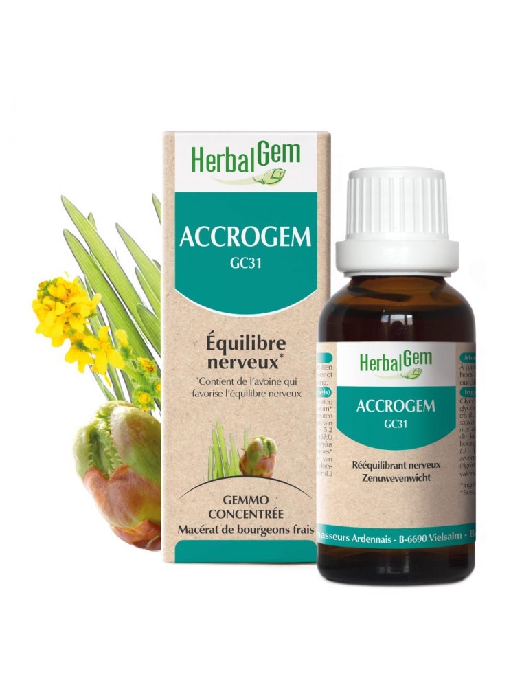 【HerbalGem ハーバルジェム】 アクロジェム Accrogem (神経系のバランスを取り戻したい方に) BIOオーガニック ジェモセラピー ☆お得なサイズ50ml☆ (約3ヶ月分)