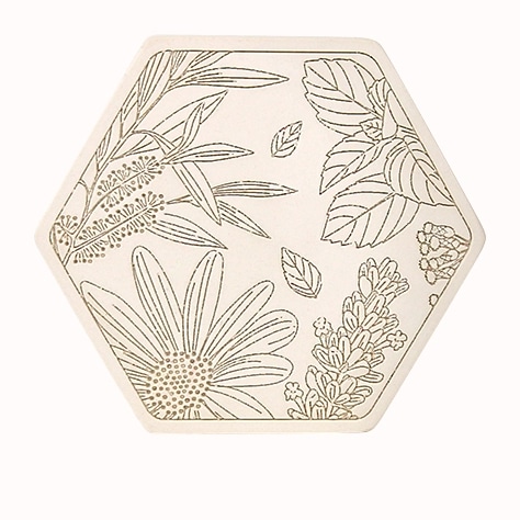 【アロマゾーン】　芳香器　ディフューザー　《六角形花　アロマストーン》　精油・ルームフレグランスの拡散に　（100％天然素材）