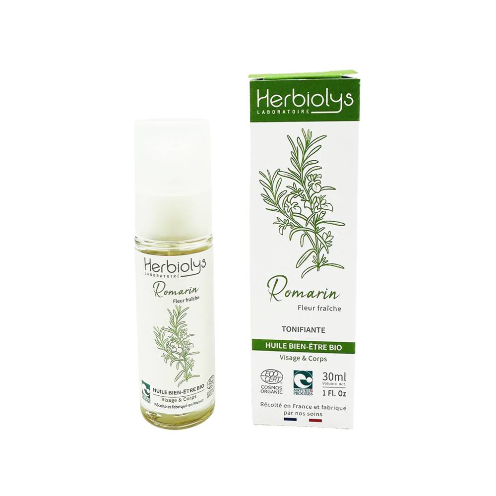 【エルビオリス】　ローズマリーオイル  《育毛、髪の成長、脱毛、白髪、フケ予防に》 オーガニック　30ml　<Huile de Romarin Bio - Herbiolys>